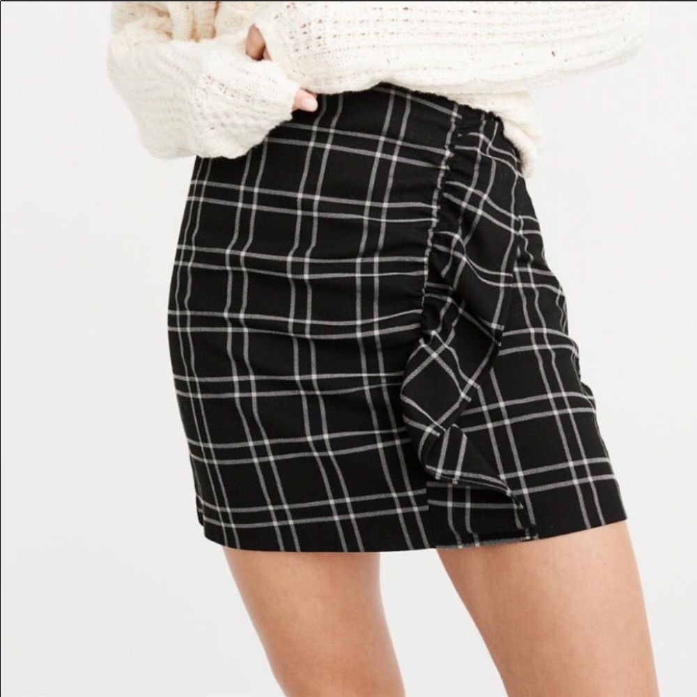 Plaid Ruffle Mini Skirt